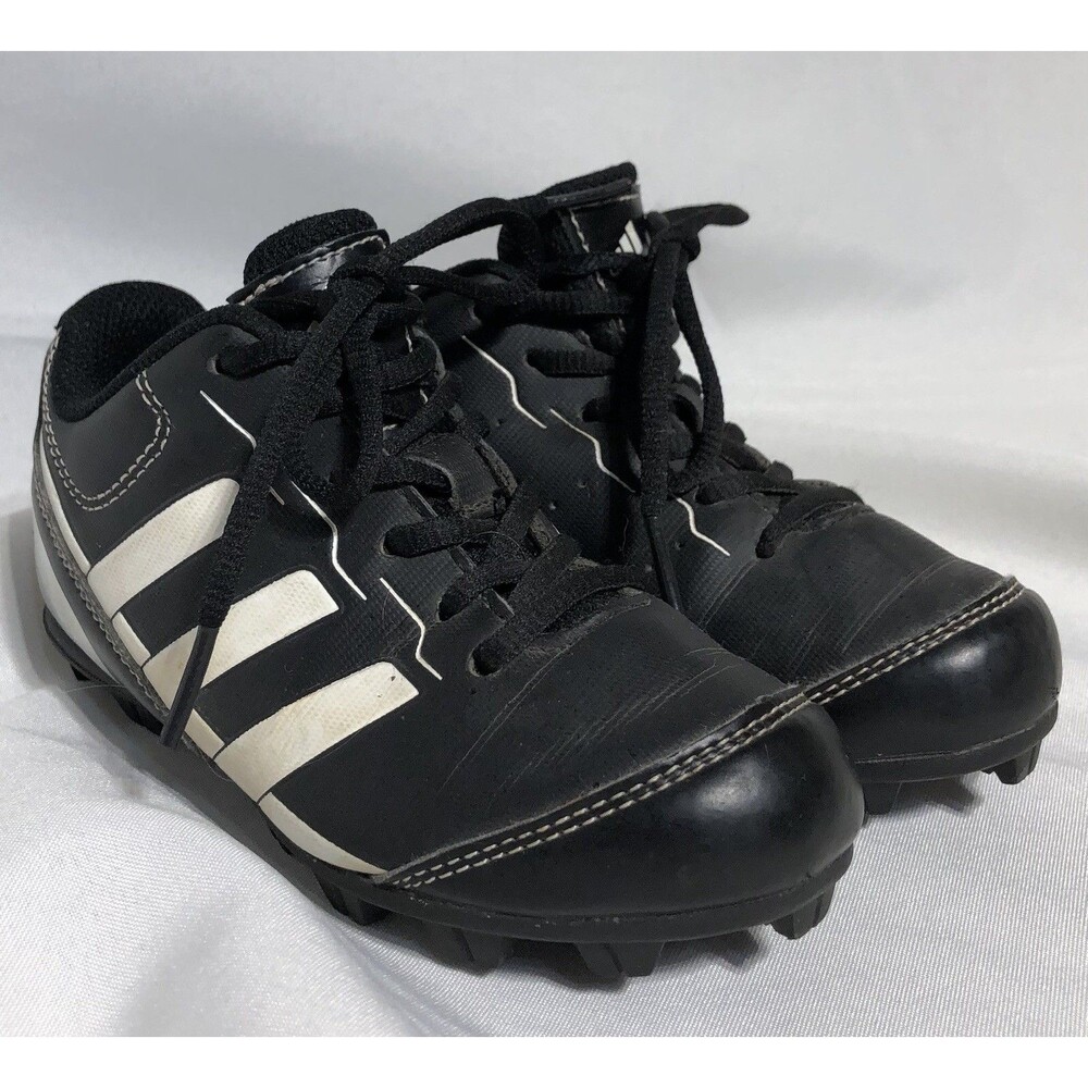 Adidas Youth Soccer Cleats Black White Youth Boys Size 11K Shoes Lace Up Sports